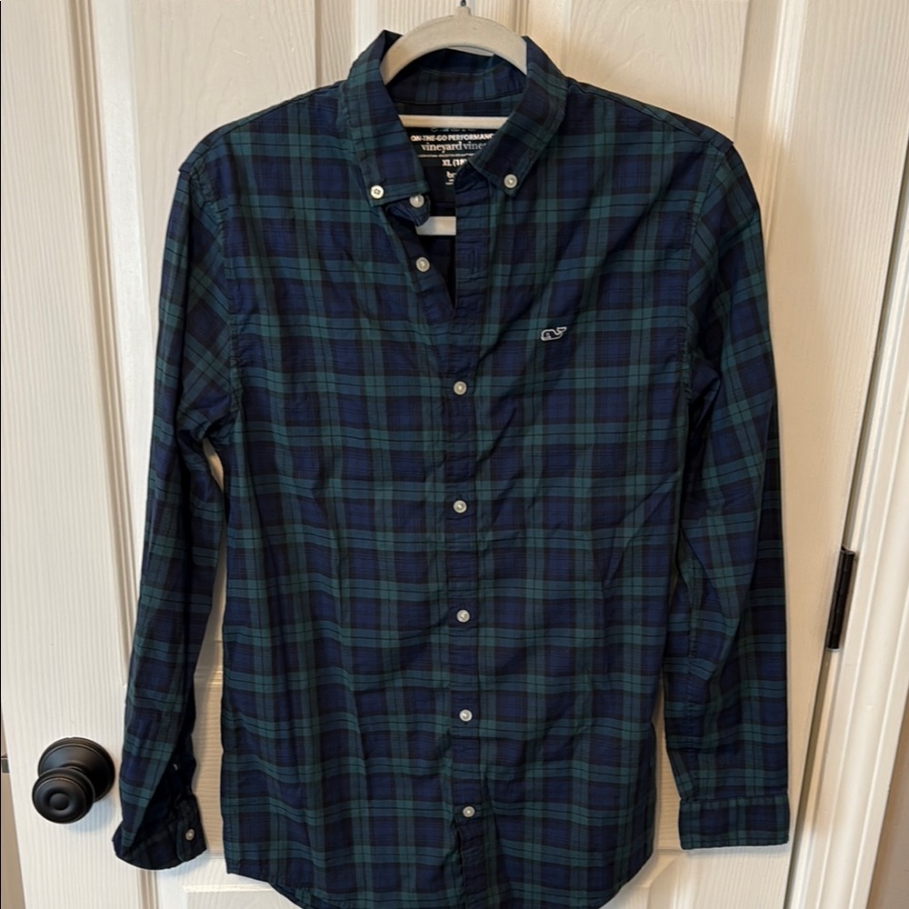 Boys Green Plaid Shirt